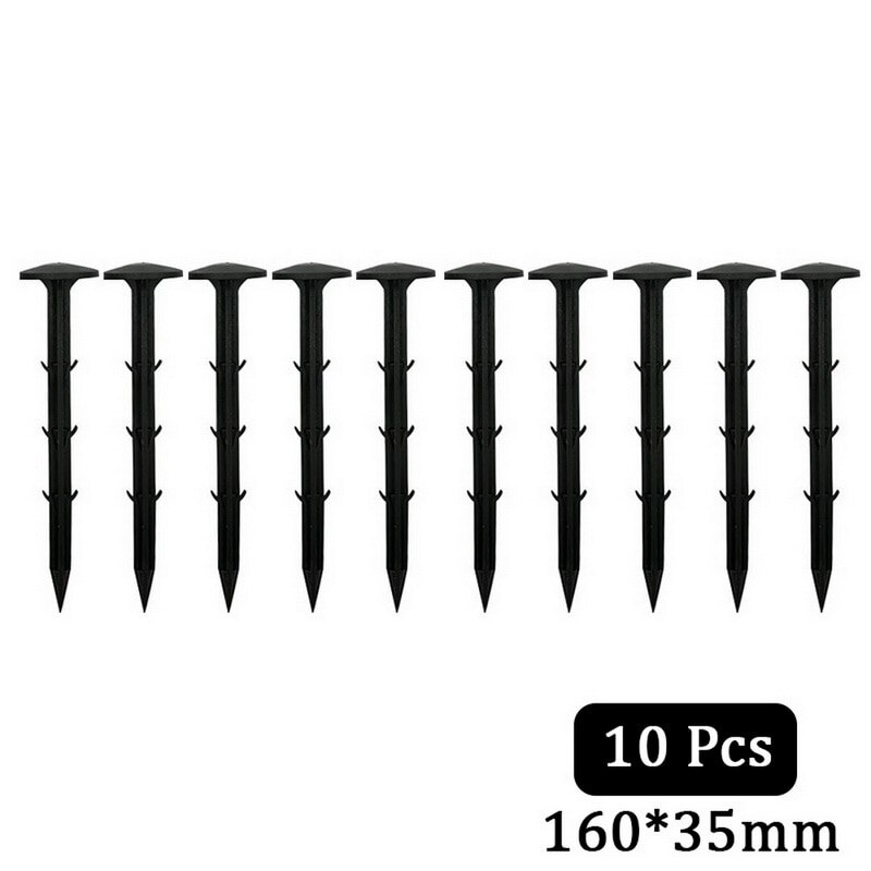 10 uds, estacas de plástico para Tartas, anclajes de paisaje, picos de anclaje para mantener la red de jardín y el borde de la tela del paisaje: 16cm