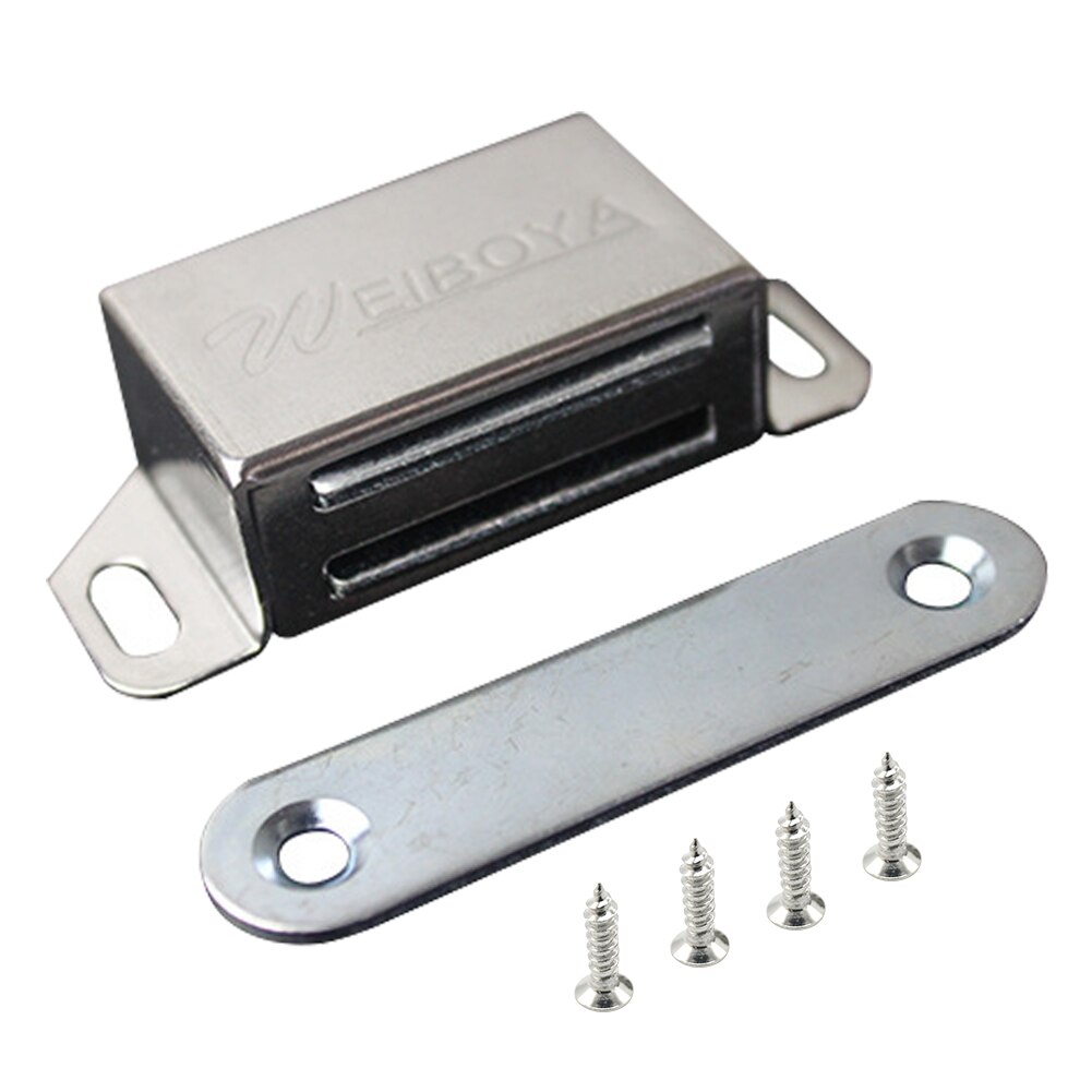 4 pièces Bruit Réduire Fermeture De Porte Meuble Prise Magnétique À tablettes Coulissantes pour charges Lourdes Home Hardware Loquets En Acier Inoxydable Cuisine