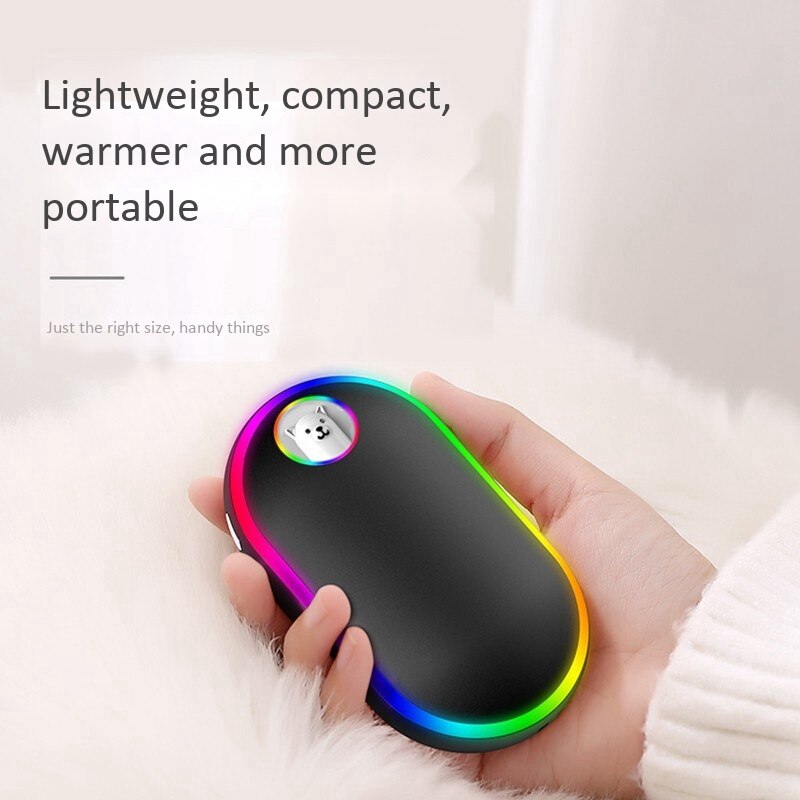 USB Rechargeable Hand Warmer Power Bank 10000MAh with Power Display Mini USB Electric Hand Warmer Winter