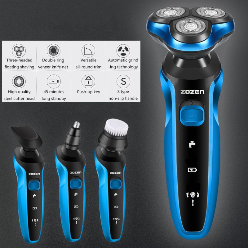 Mænd elektrisk barbermaskine usb genopladelig barbermaskine barbermaskine skægtrimmer vaskbar våd tør vandtæt elektrisk barbermaskine