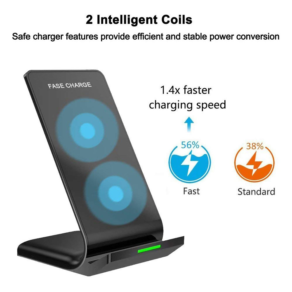 KEPHE 10W Qi Wireless Charger For iPhone 12 11 X 8 Fast Charging Holder For Samsung S20 S8 S7 S6 edge Note 8 Phone Fast Charger