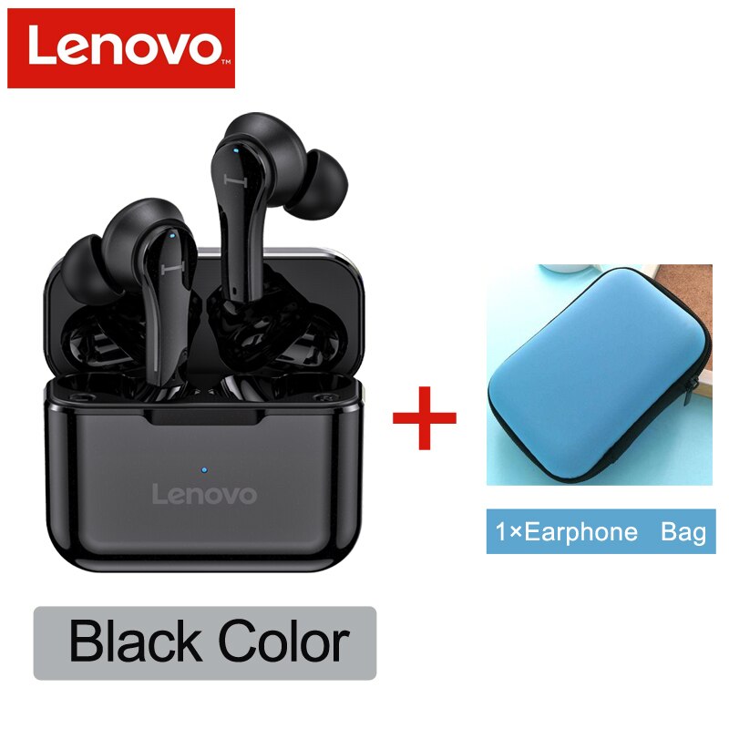 Globalny Lenovo QT82 bezprzewodowy zestaw słuchawkowy Bluetooth dotykowy zestaw słuchawkowy Stereo HD MIC rozmowa 400mAh duża bateria IPX5 wodoodporna: QT82 Black and Case