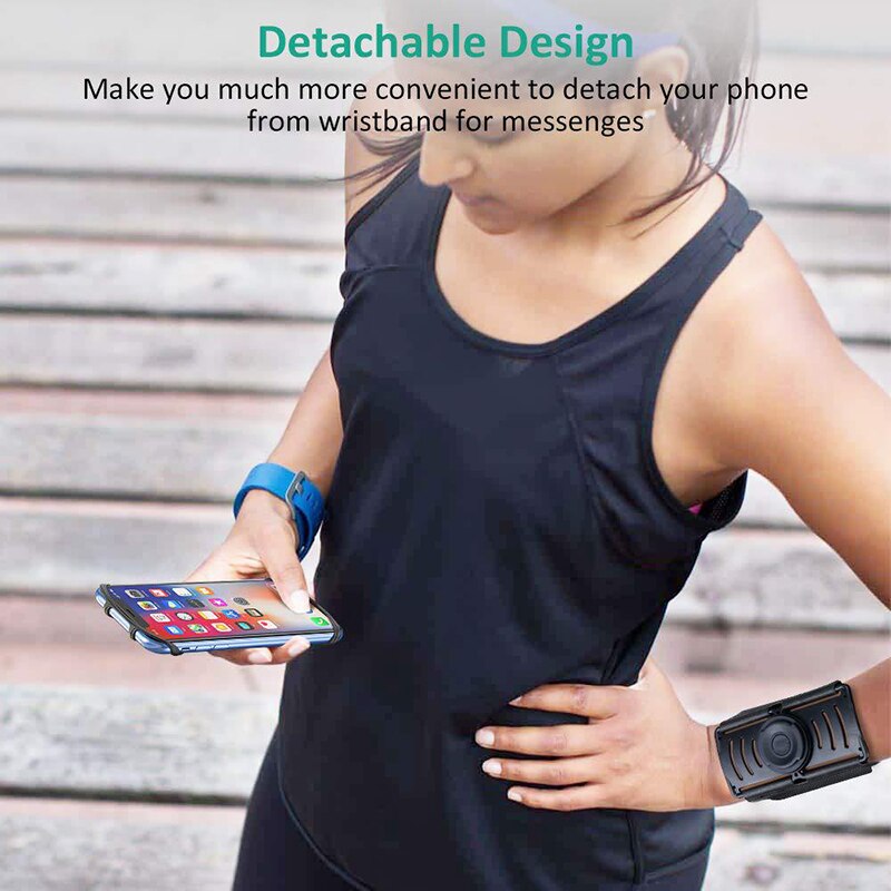 Adjustable Running Mobile Phone Wristband Silicone Material Rotatable Wrist Strap Jogging Arm Strap Removable For Cycling Sports