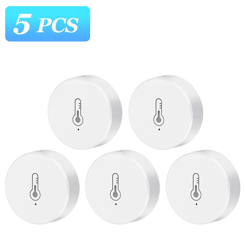 Tuya ZigBee Smart Temperature And Humidity Sensor Battery Powered Smart Home Gadgets With APP Tuya/Smart Life Alexa, Google Home: 5pcs