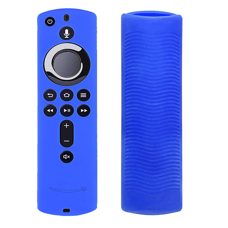 Soft Lattice Durable Anti Slip Accessories Remote Control Cover Protective Case Silicone Shockproof For Fire TV Stick: Blue