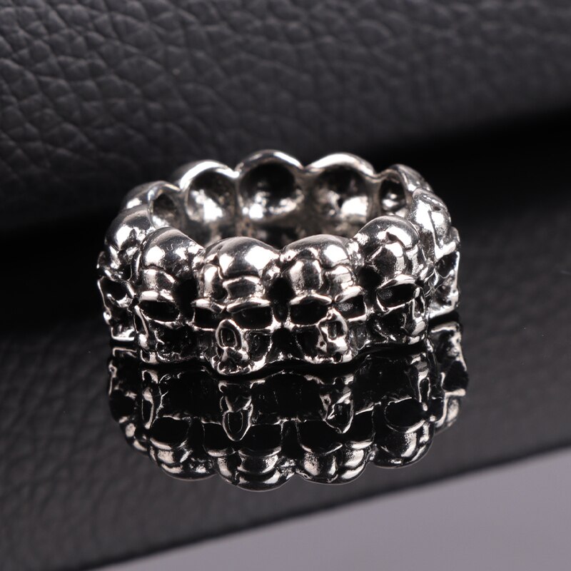 Classique hommes en acier inoxydable bague mâle Punk crâne anneau Vintage dominateur bijoux pour garçon meilleur