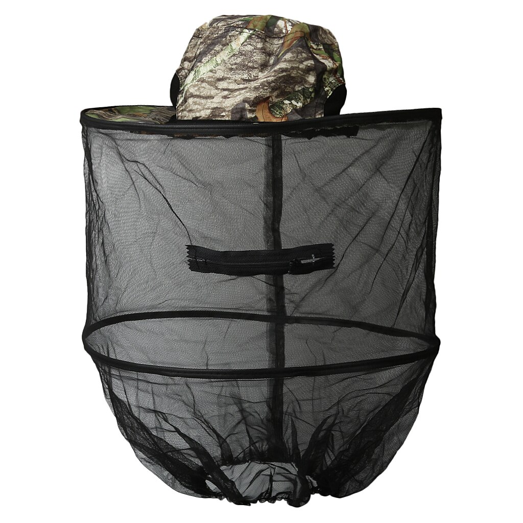 Foldable Insect Mosquito Bug Resistance Net Mesh Fish Cap Sun Hat Head Face Protector Camouflage