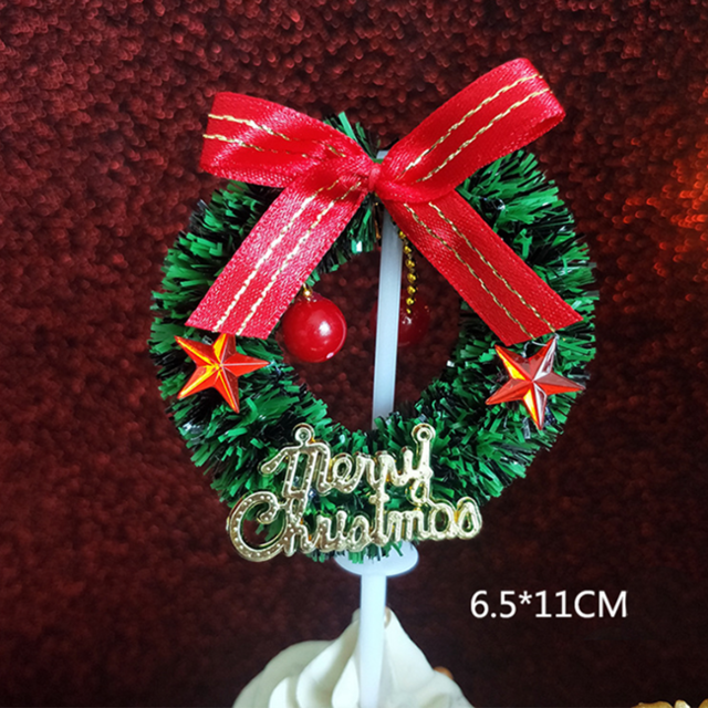 10Stck Weihnachten Kuchen Deckel Mini Weihnachten Baum Cupcake Deckel Ornamente Neue Jahr Weihnachten Party freundlicher Geburtstag Kuchen Dekor Liefert: Typ2