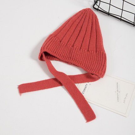 Suave, de punto bebé sombrero foto recién gorra con accesorios de Color sólido Infantil Niño niña gorro otoño invierno cálido Gorro con orejas: Sandía roja