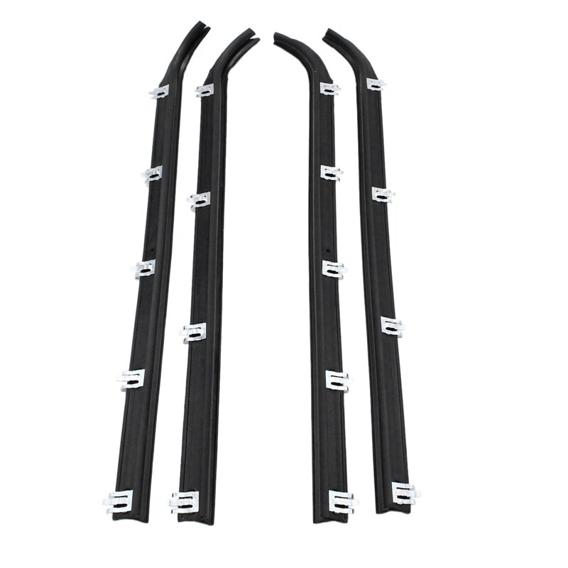 4 Stuks Rubber Voordeur Raam Trim Seals Auto Riem Tochtstrip Dauw Veeg Set Voor 87-97 Ford Bronco f150 F250 F350