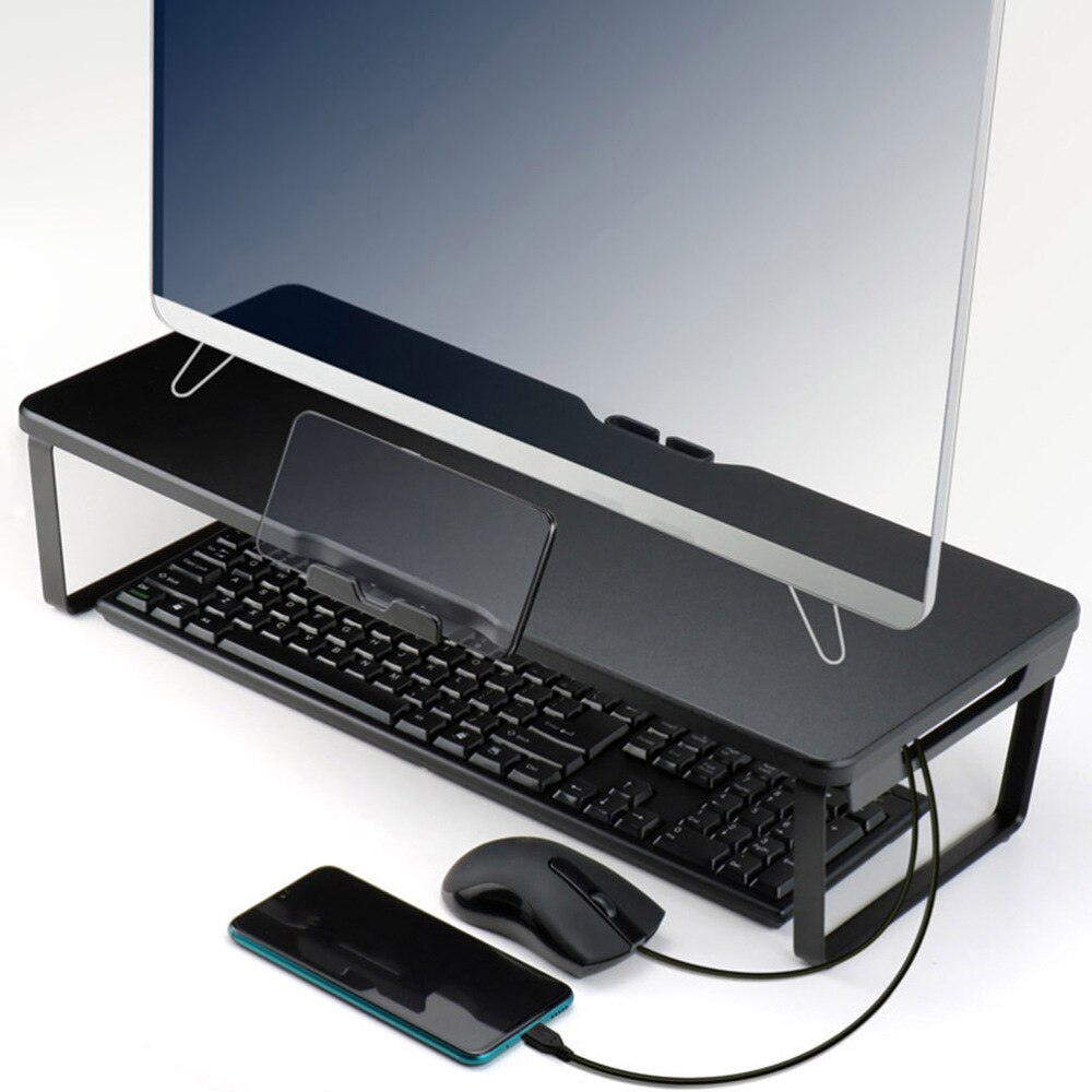 Monitor Stand Riser Aluminum Alloy Wood Computer Laptop Riser Display Holder