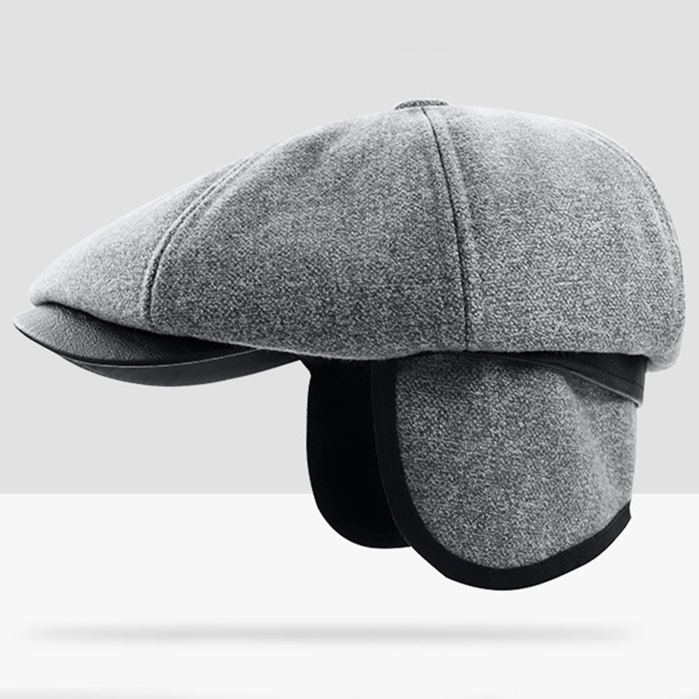 Men Beret Hat Driving Cabbie Peaky Thick Warm Flat Cap Vintage Newsboy Hat JL