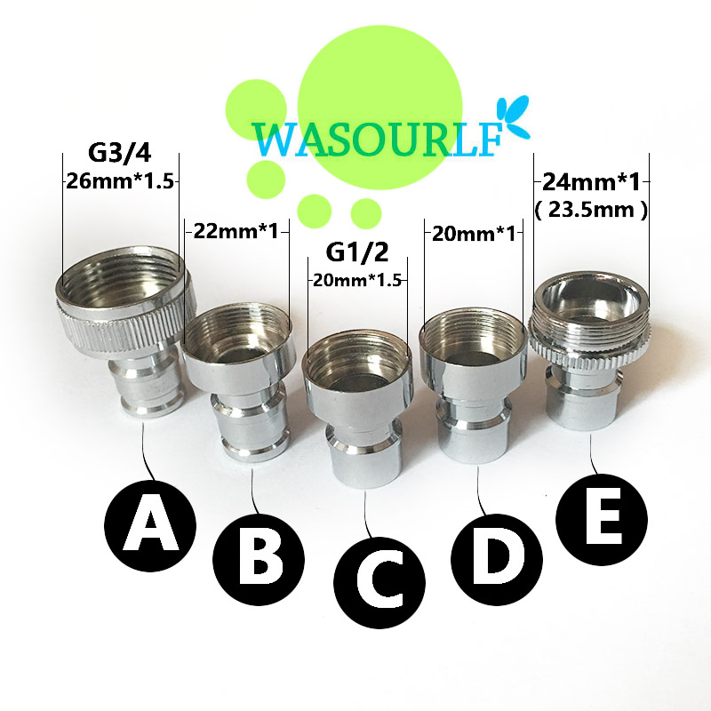 Washing machine spout brass hose transition connector chrome plated water tap faucet accessories parts mouth G1/2 24mm thread