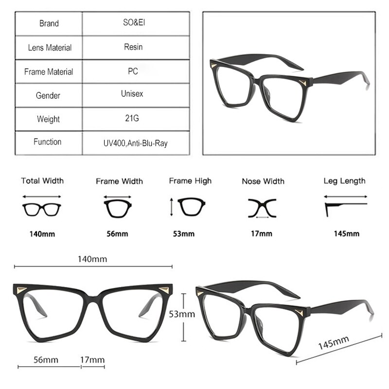 Então & ei moda olho de gato irregular mulher anti-blu-ray eyewear vintage rebite decoração lente clara óculos armação de computador