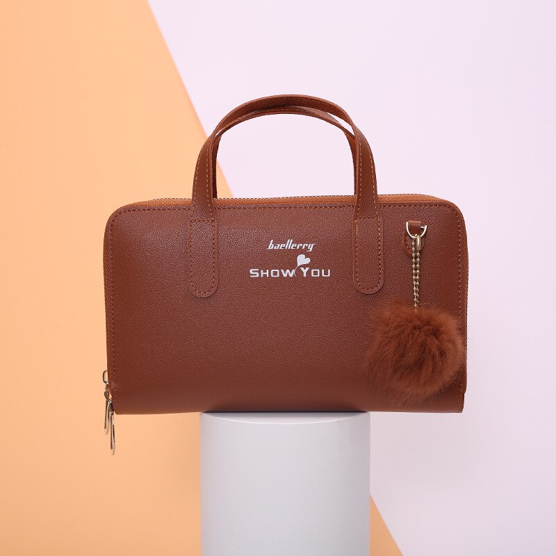 Zak Bulk Zak Eenvoudige Vierkante Sling Bag Hand Carrying En Schouder Schuin Damestassen: Bruin