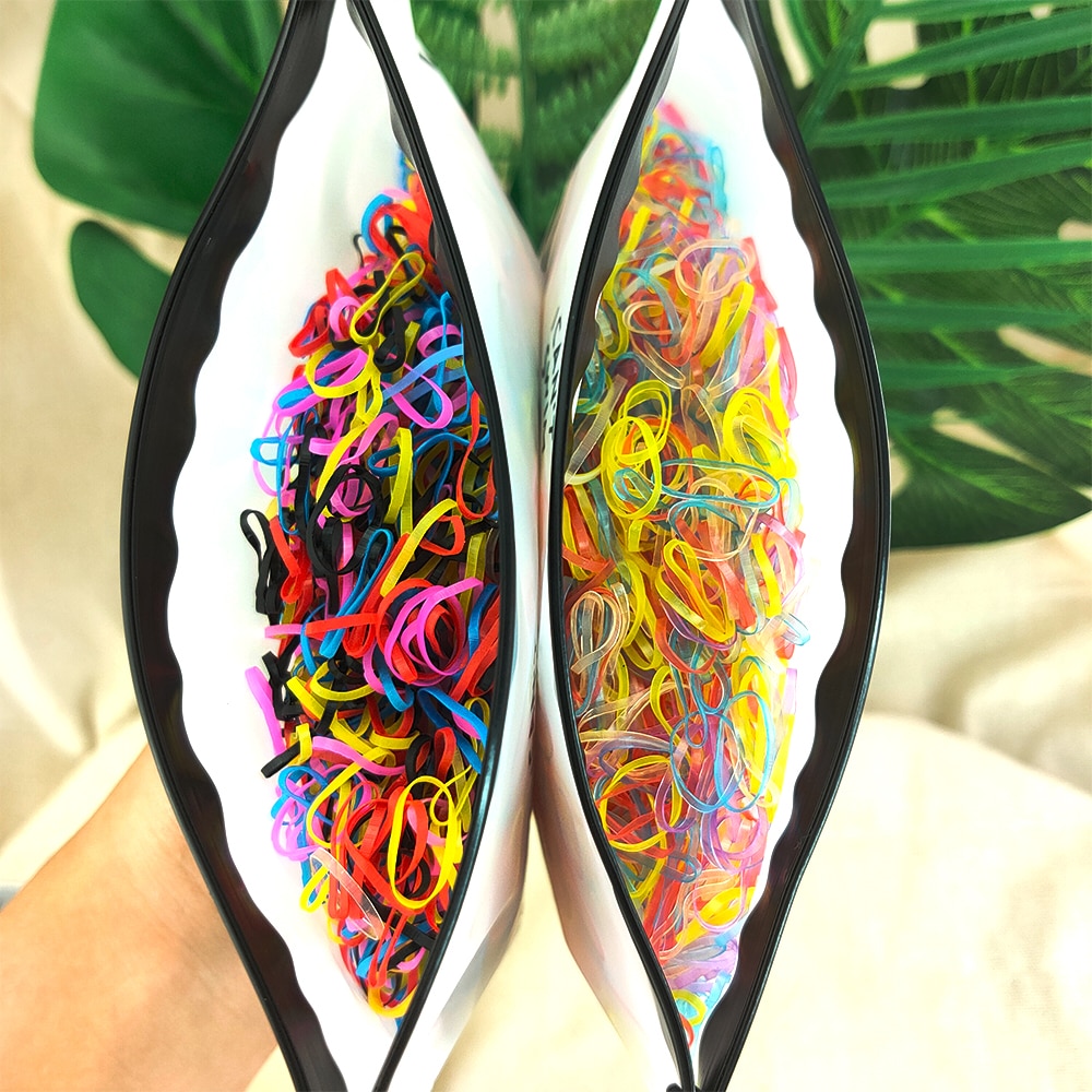 1000pcs/pack Transparent Hair Elastic Rope Rubber Band for Women Girls Bind Tie Ponytail Holder Accessories Hair Styling Tools