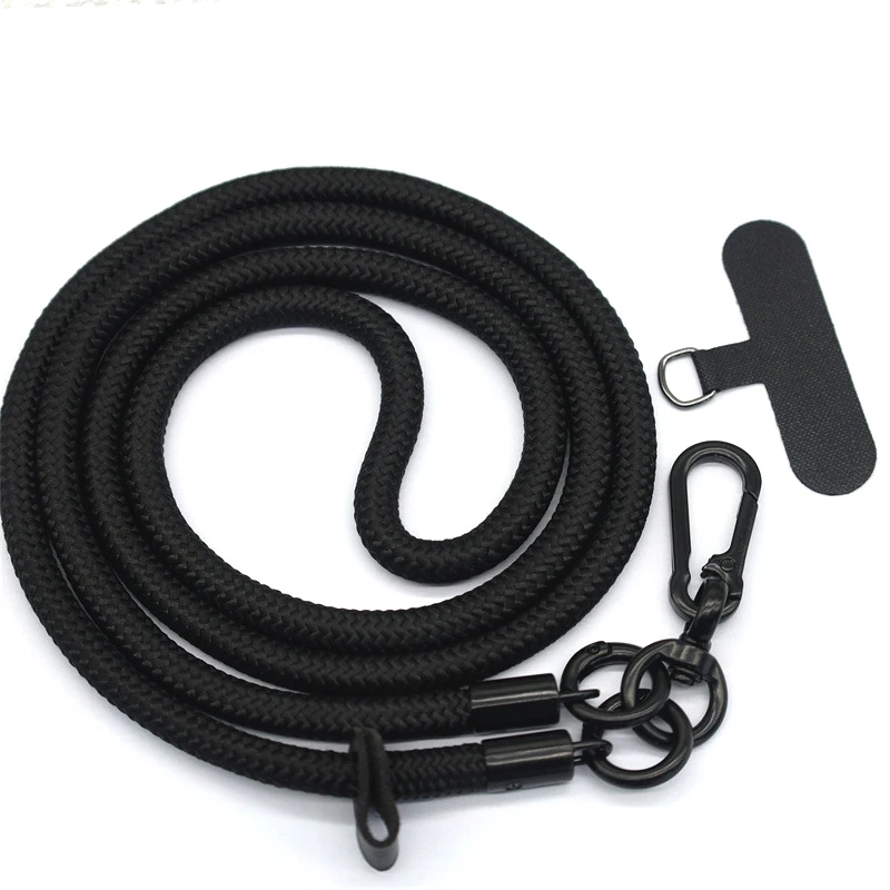8MM x 120CM Vet Lange Mobiele Telefoon Lanyard Universele Crossbody Opknoping Schouderriem Afneembaar Nekkoord Anti-verloren Lanyard