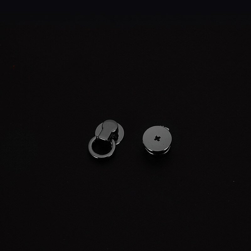 10 stk metalpose sidelille anker kile bøjle klemmer taske sidekant anker link hardware med o ringe lille taske pung: Sort