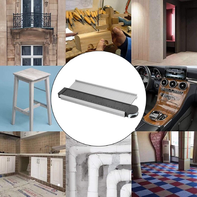 1Pcs 10Inch Contour Gauge Measure Ruler Contour Duplicator for Precise Measurement Tiling Laminate Wood Marking Tool