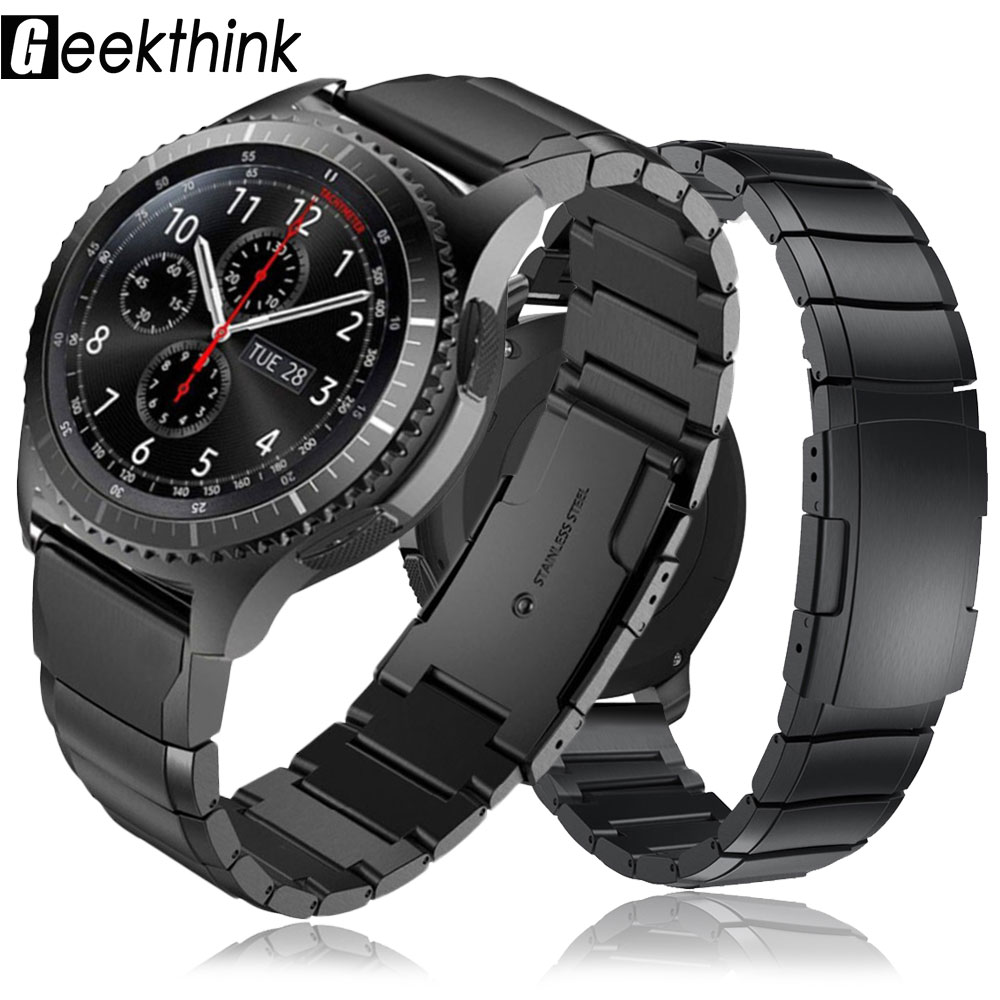 22Mm 20Mm Horloge Band Voor Samsung Galaxy Horloge 42 46Mm Huawei Horloge GT2 Amazfit Bip Tempo Motor 360 Roestvrij Stalen Band Gear S3