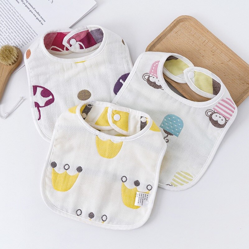 0-3T Baby Lätzchen Druck Waschbar U Geformt Lätzchen Kleinkind Baby unisex Sechs schichten Saugfähigen Sabbern Handtuch Weichen Lätzchen Blick Speichel Handtuch