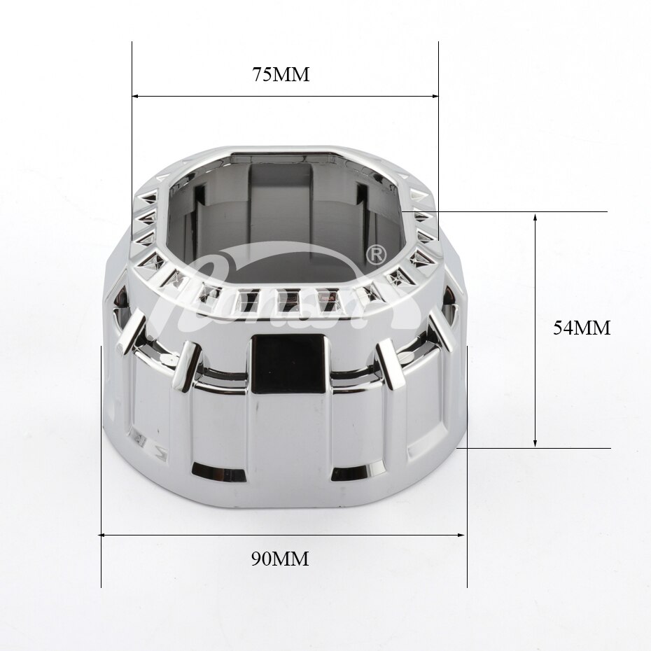 Hittebestendig Mini Gatling Gun Vierkante Maskers Voor Projector Lens Lijkwaden Finish Chrome Auto Koplamp Maskers