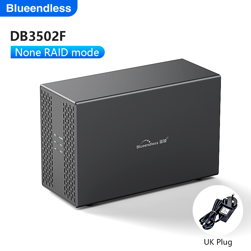 Blueendless Dual Bay RAID hard disk 3.5 USB 3.0 External Type C Dual Hard Drive Enclosure SATA Array box HDD Server Case hdd: Beige