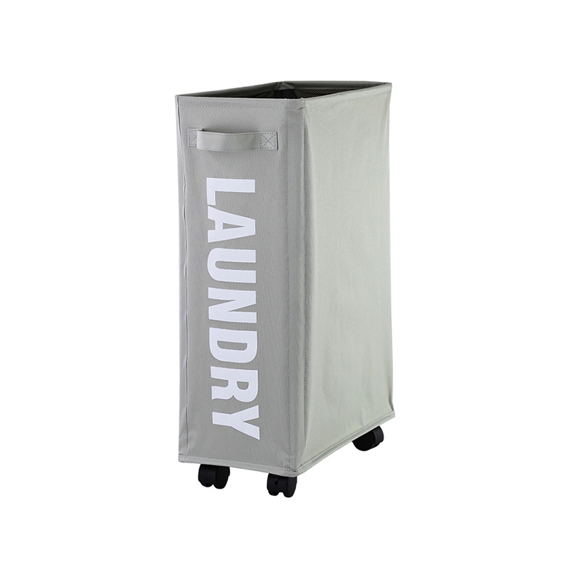 Foldable Laundry Basket with Wheels Dirty Clothes Storage Basket Bathroom Laundry Hamper Household Laundri Hamper Toy Storage: Light gray