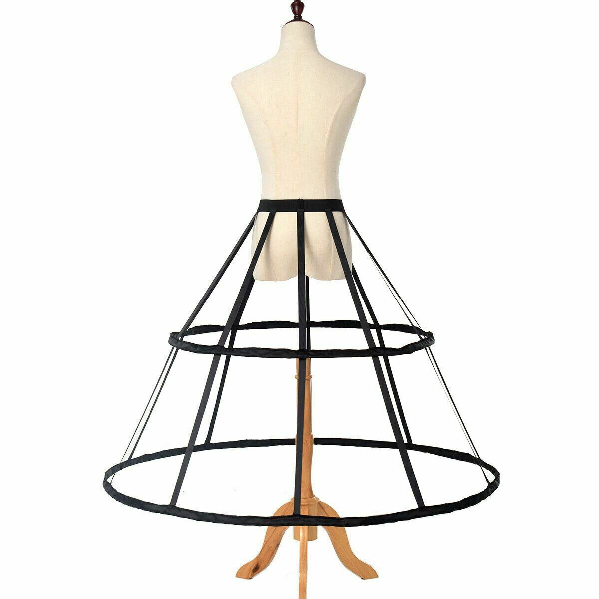 Women 2 Hoops Crinoline Cage Historica Gown Dress Bustle Pannier Petticoat