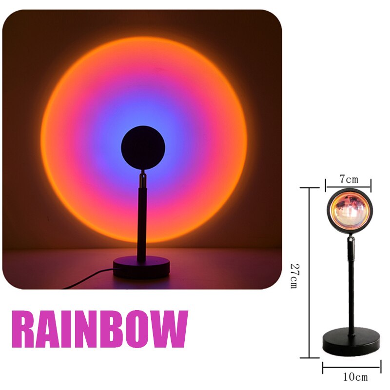 Applique murale à Led avec projecteur de couleur arc-en-ciel et USB, luminaire décoratif d'intérieur, idéal pour un salon ou une chambre à coucher: 7cm Rainbow