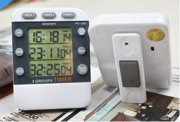 Kitchen LCD Digital Alarm Clock Countdown Timer Sports Reminder Digital Timers Display For Cook Sleep Study Sports Games Timer