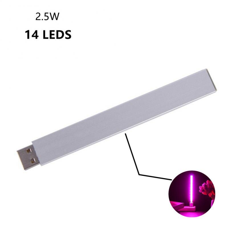 Vokse lampe ledet usb full spekter  dc 5v 2.5w egnet hjemmekontor innendørs unge planter som imiterer sollys ir uv voksende fytolys: misligholde tittel