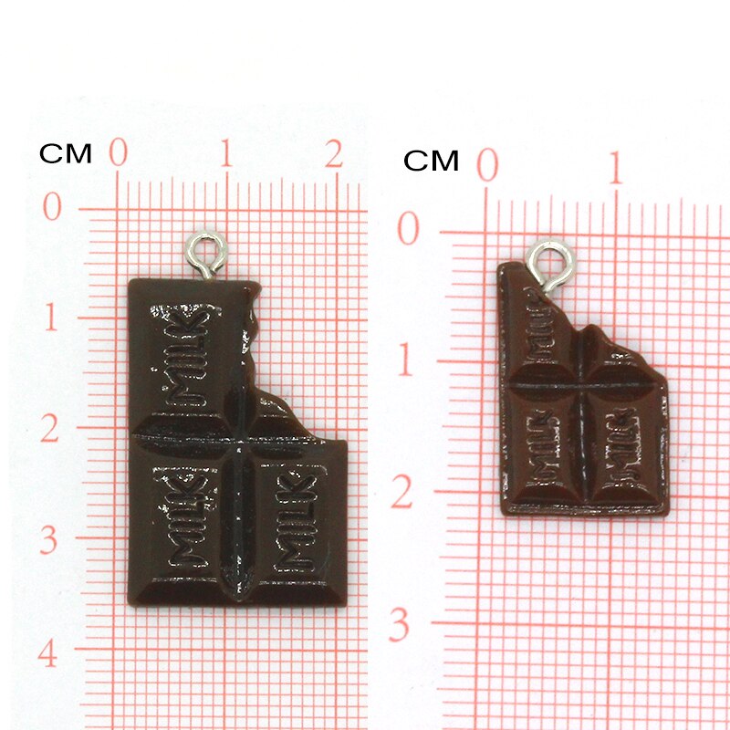 10 st små/stora choklad mat harts berlocker gör det själv roliga imitationer mat örhängen nyckelring hängen tillbehör berlock för smycken göra