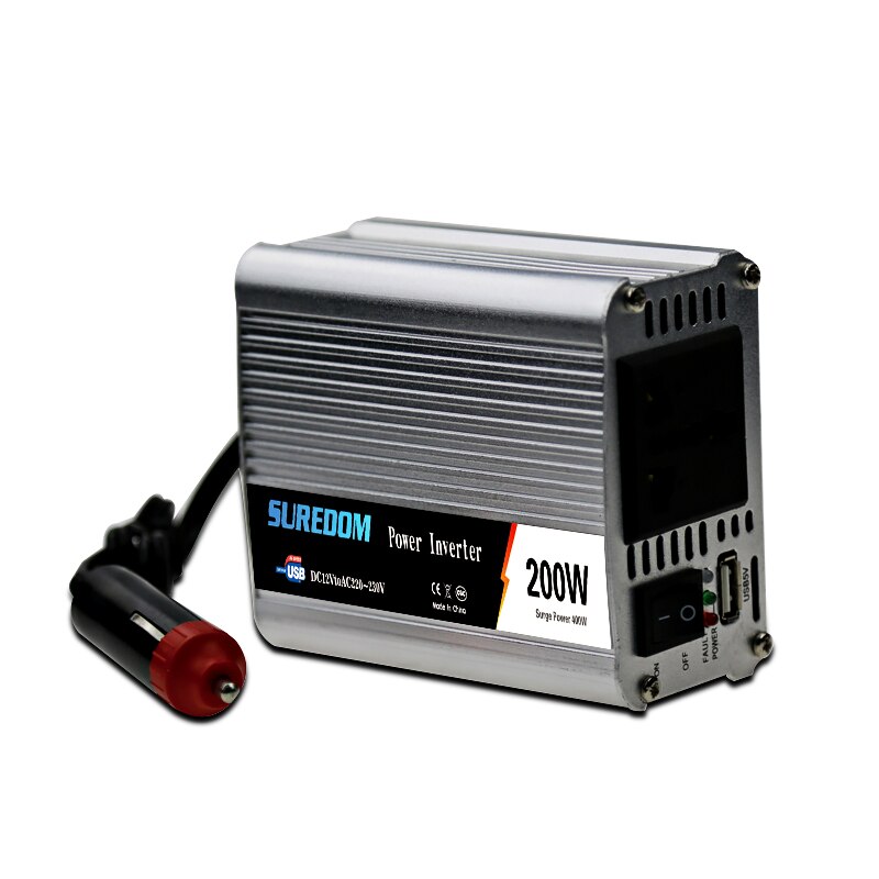 200W Modified Sine Wave Car Inverter DC12V to AC220V EU Power Car Inverter with Switch+USB interface Car Accessories for outdoor