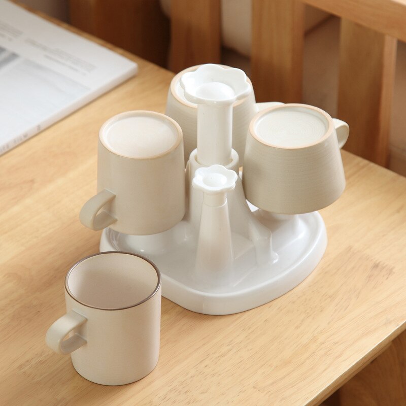 Drain Rack Cup Holder Drink Glass Bottle Storage Rack Stand Durable Plastic Pull-out Drain Cup Holders Kitchen Rack^1