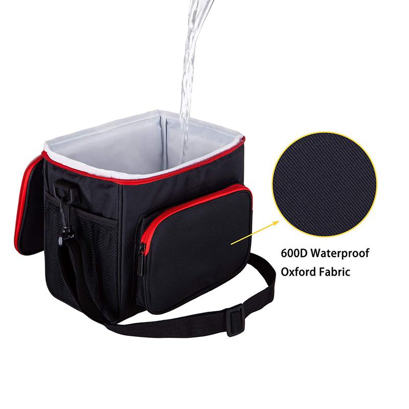 Isolierte Mittagessen Tasche Für Frauen Männer Kühler Kinder Tote Lebensmittel Picknick Thermische Mittagessen Box, Schwarz