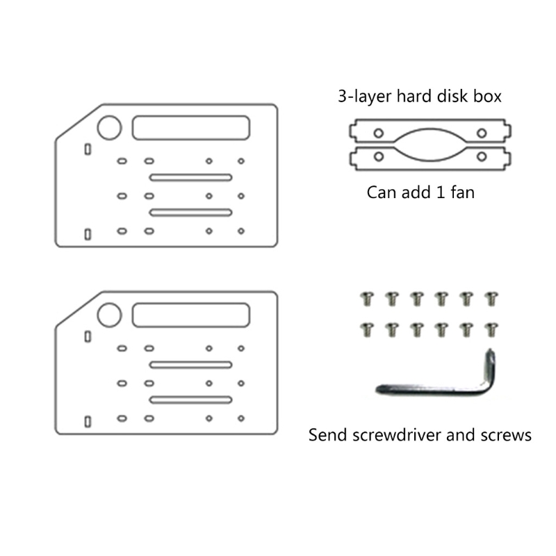 Mehrschichtiges SSD-Gestell für 3,5-Zoll-Festplatten-Organizer, externe Deskeop-HDD-Halterung: Orange