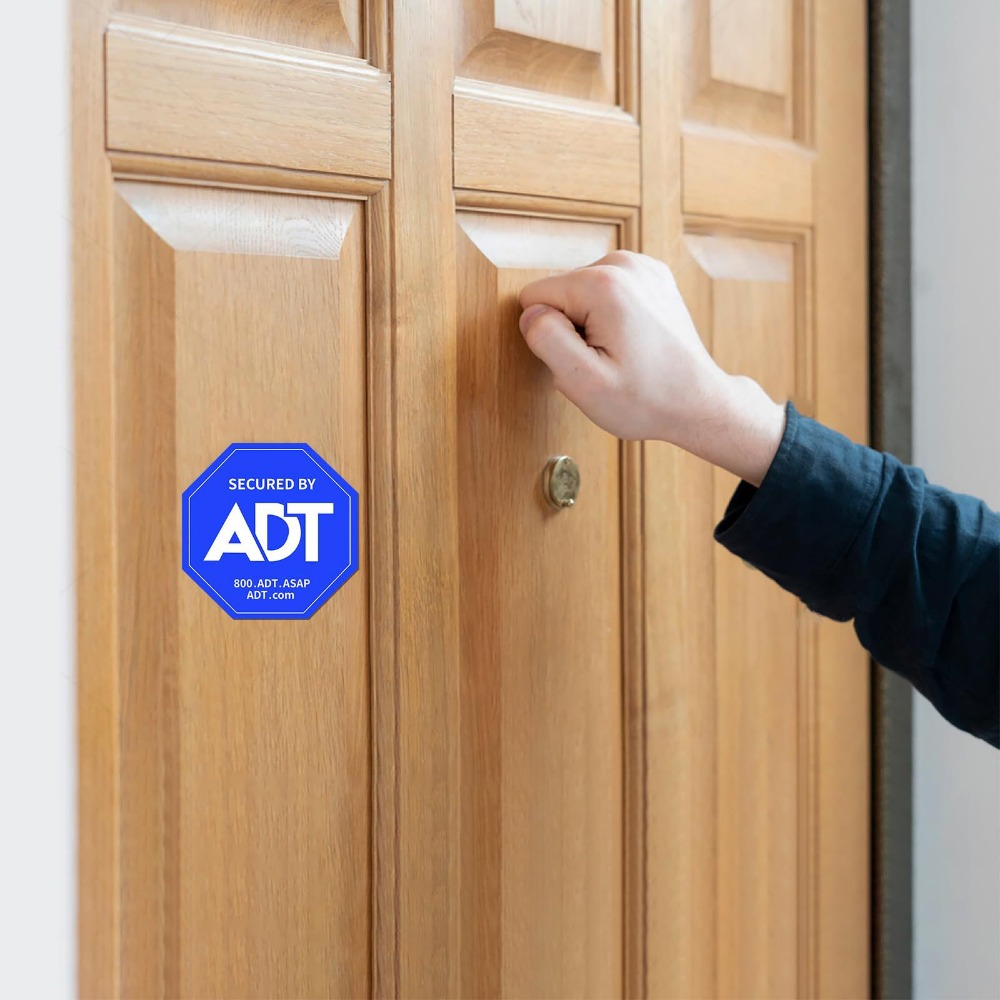 8pcs/set Warning Sign Sticker ADT Safety Sign High-definition Printing Waterproof Material Window Sticker 3 "x3"