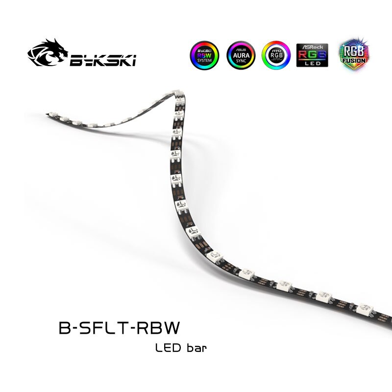 Bykski 5v 3- pins a-rgb niet-waterdichte zachte strip / led-lichtstrip voor cpu-gpu-blok / pomp / waterwegbordvervanging d-rgb