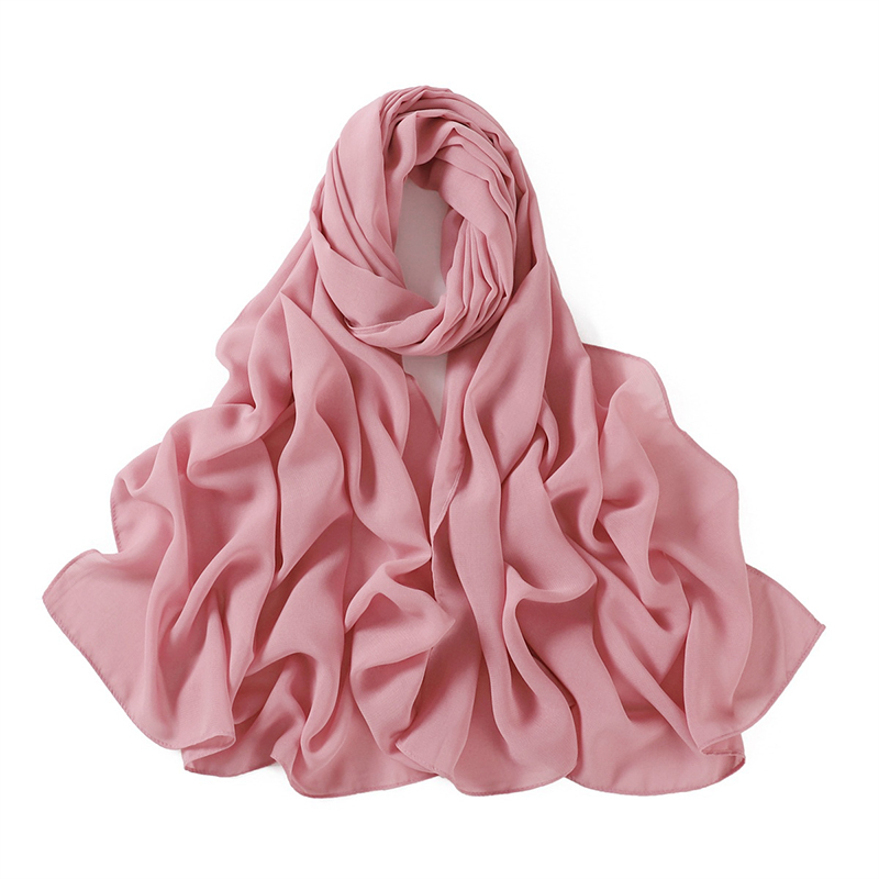 Vrouwen Effen Fluwelen Bubble Chiffon Sjaal Effen Lange Hijab Wrap Print Effen Kleur Sjaals Hoofdband Vrouwen Zachte Hijaabs Reizen Sjaals: Blauw