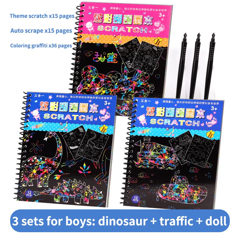 Una varietà di stili Magic Rainbow Art Paper Card set up graffiti template disegno stick fai da te arte pittura giocattoli palestra per bambini: Cars or every