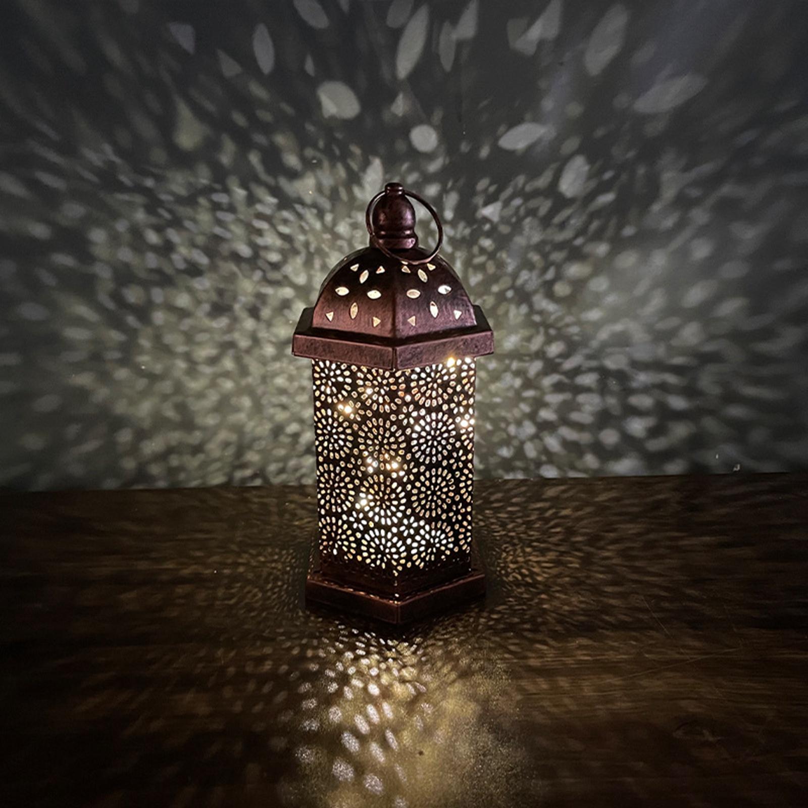Hohl Geschnitzte Laterne Licht Dekorative Lampe für Wohnzimmer Dekoration: bronziert 16x10.1cm