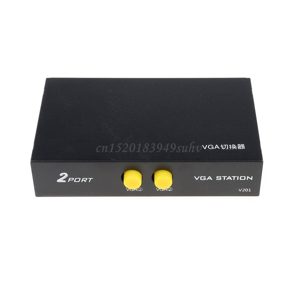 2 Ports Switcher Splitter 2 Ways VGA Video Switch Adapter Converter Box for PC Monitor Accessories