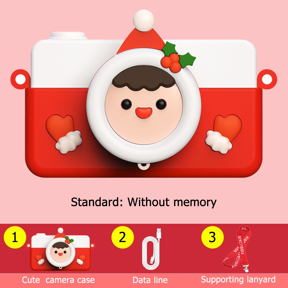 Christmas Limited Edition Children Mini Camera Cute Cartoon Christmas Children Digital Camera For Christmas For Kid: Without TF Card