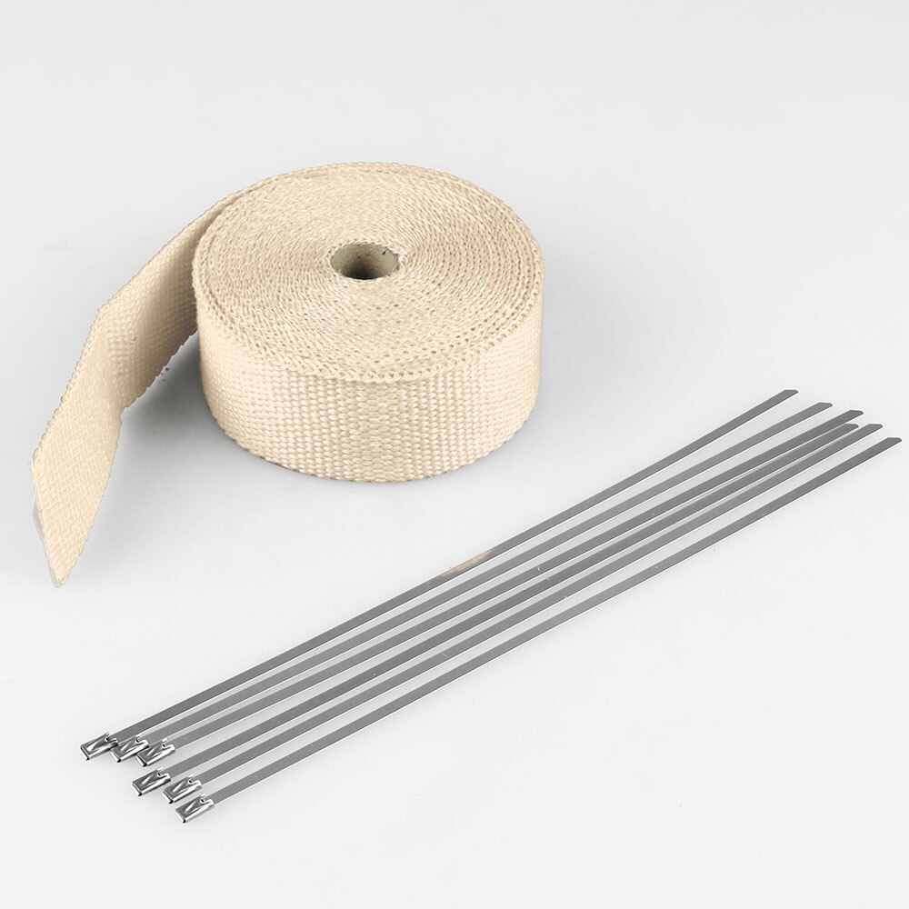 15M * 50MM Auto Motorfiets Thermische Uitlaatpijp Wrap Isolatie Glasvezel Tape Auto Thermische Uitlaat Header Pijp tape