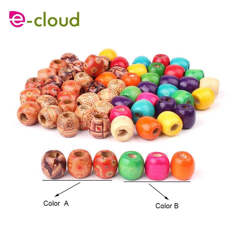 100 Stks Dreadlock Kraal Houten Haar Kralen Vlechten Grote Gat Dreadlock Kraal Ring Buizen Voor Vlechten Haarverlenging Accessoires