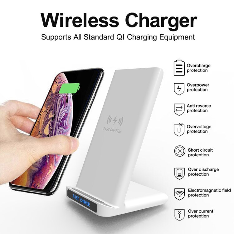 20W Qi Wireless Charger For Samsung Galaxy S20 FE 5G Fast Wireless Charging Pad Induction Wireless Charger For Galaxy S20 FE: A19 White