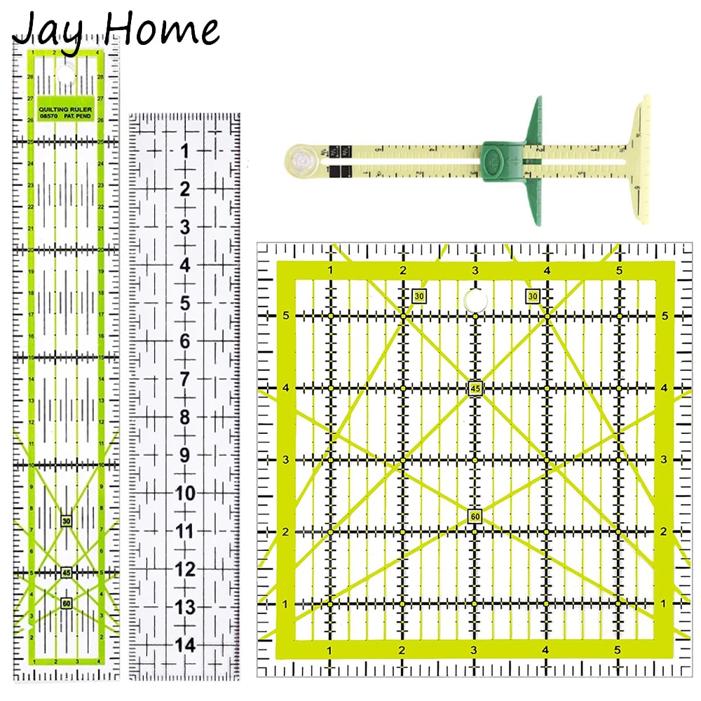 1PC Quilting Ruler Rectangle Square Acrylic Quilting Ruler Fabric Cutting Ruler with Grid Lines for Quilting Sewing &amp; Crafts