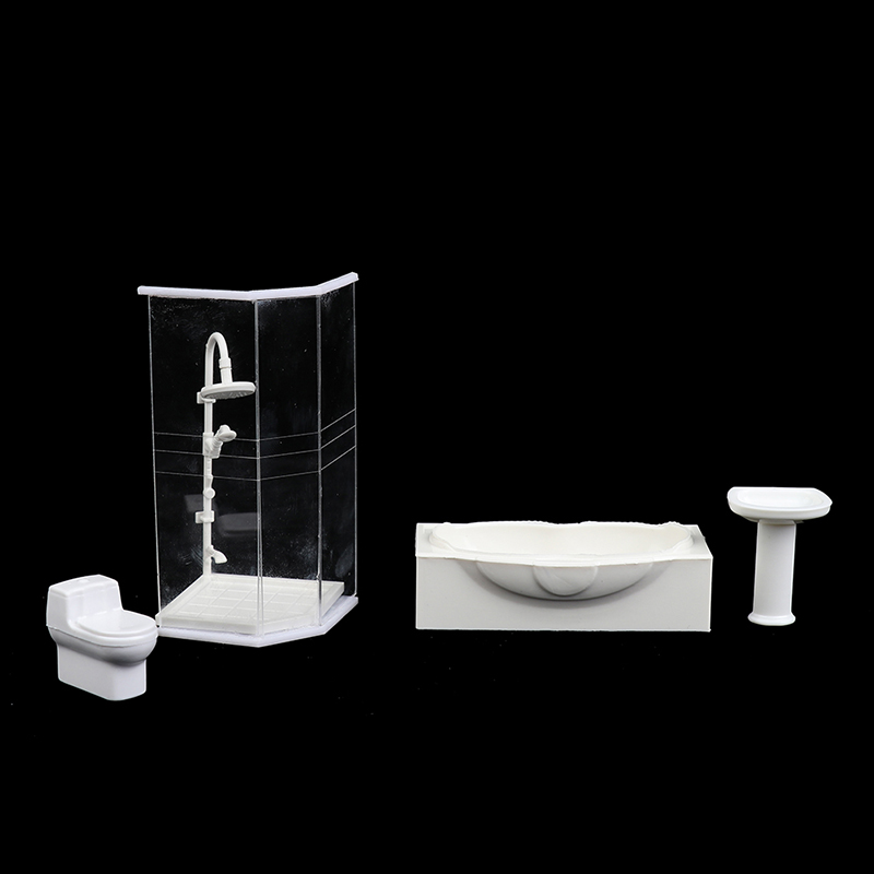 Ensemble de salle de bain Miniature pour maison de poupée 1:25, salle de douche, toilettes, baignoire, évier, modèle jouet, Mini accessoires pour maison de poupée