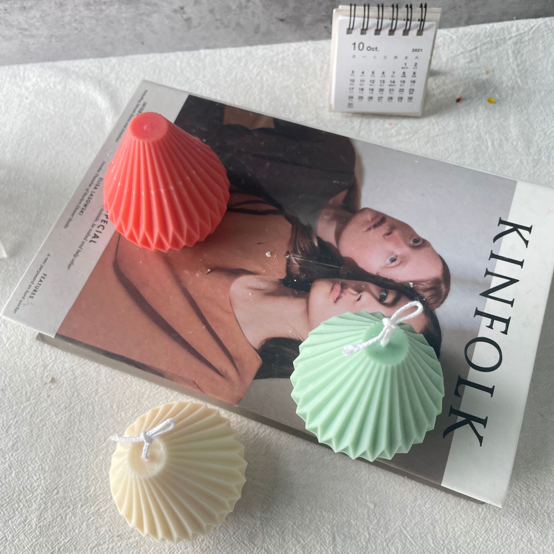 Moldes para velas DIY, molde de silicona perfumado, adorno de vela hecho a mano, ventilador en forma de pera, florero de linterna de Origami, molde de jabón de modelado